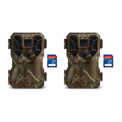 Stealth Cam PX36NG 8MP No Glo Infrared Game Cameras (2 Pack) + 16 GB SD Cards