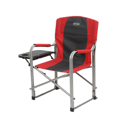 Kamp-Rite Portable Director's Camping Beach Chair w/Table & Cup Holder,Red/Black
