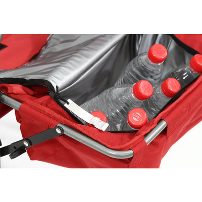 Kamp-Rite Outdoor Camp Folding Director's Chair Side Table & Cooler, Red (Used)