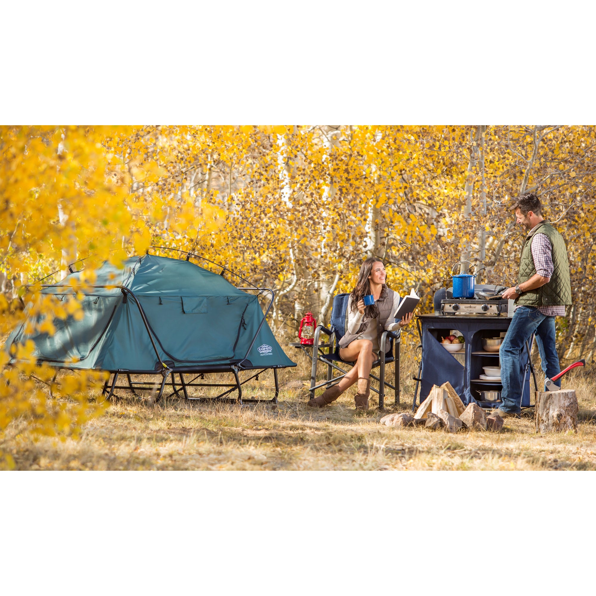 Kamp-Rite TB Collapsible Double Elevated 2 Person Tent Cot w/Bag & Rainfly(Used) - VMInnovations
