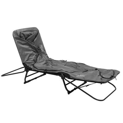 Kamp-Rite Original Quick Setup 1 Person Elevated Cot, Lounge Chair, & Tent, Gray