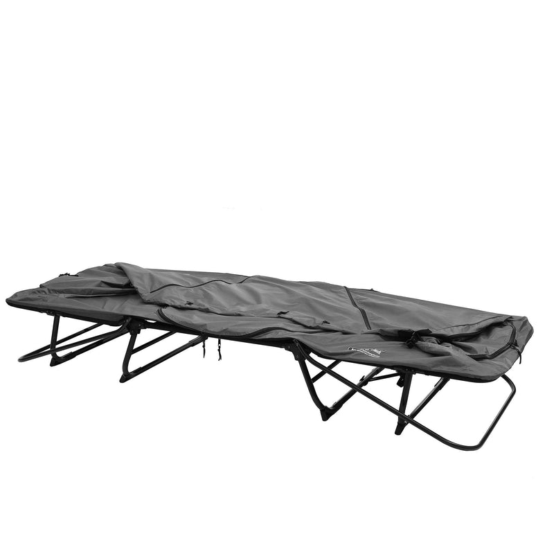 Kamp-Rite Original Quick Setup 1 Person Elevated Cot, Lounge Chair, & Tent, Gray