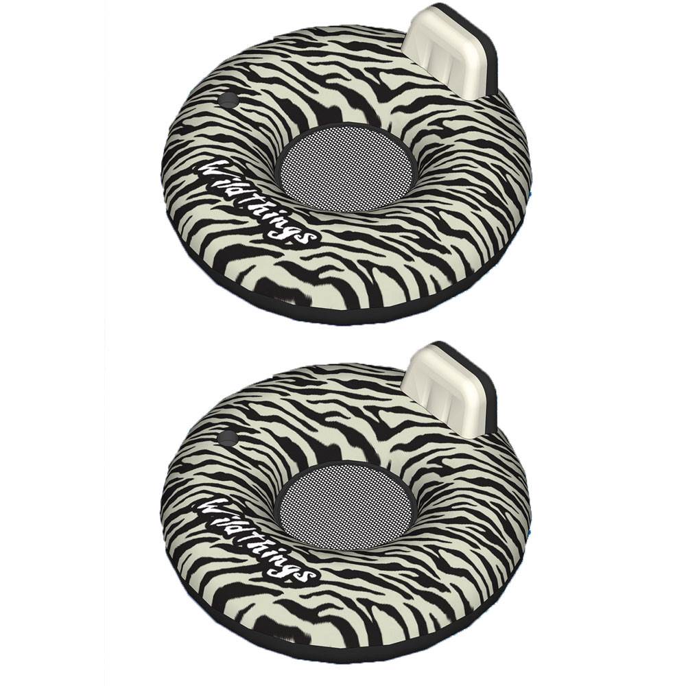 Swimline Inflatable Swimming Pool Wild Things Zebra Print Float Raft (2 Pack)