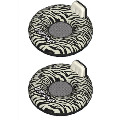 Swimline Inflatable Swimming Pool Wild Things Zebra Print Float Raft (2 Pack)