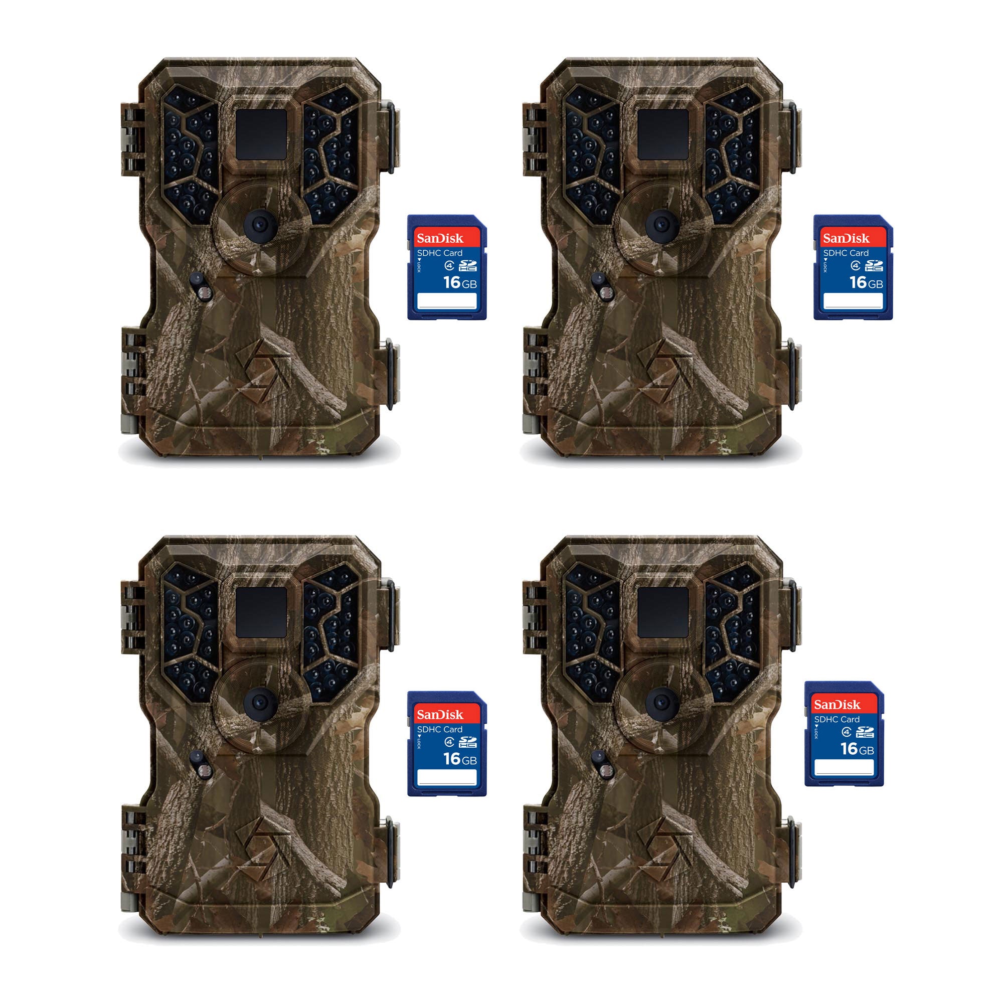 Stealth Cam PX36NG 8MP No Glo Infrared Game Cameras (4 Pack) + 16 GB SD Cards