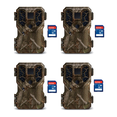 Stealth Cam PX36NG 8MP No Glo Infrared Game Cameras (4 Pack) + 16 GB SD Cards