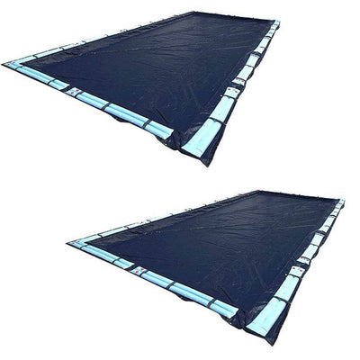Swimline 16x36 Silver/Black Winter Rectangular InGround Pool Cover (2 Pack)