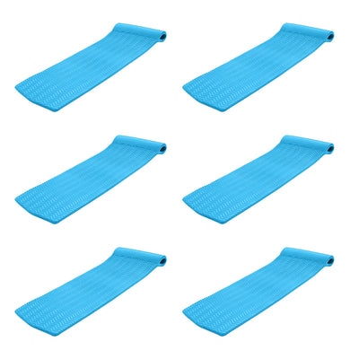 TRC Recreation Serenity 70 Inch Foam Mat Raft Lounger Pool Float, Blue (6 Pack)