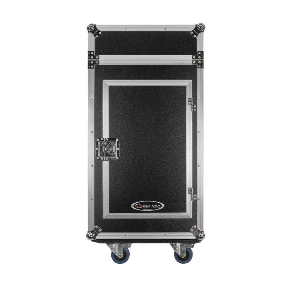Odyssey FZ1316W 13U Top Slanted 16U Vertical Pro Combo Rack with Casters, Black - VMInnovations