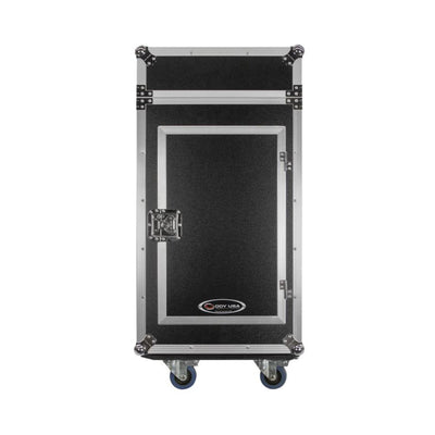 Odyssey FZ1316W 13U Top Slanted 16U Vertical Pro Combo Rack with Casters, Black - VMInnovations