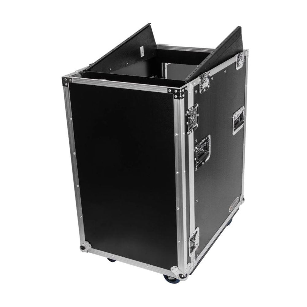 Odyssey FZ1316W 13U Top Slanted 16U Vertical Pro Combo Rack with Casters, Black - VMInnovations