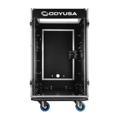 Odyssey FZ1316W 13U Top Slanted 16U Vertical Pro Combo Rack with Casters, Black - VMInnovations