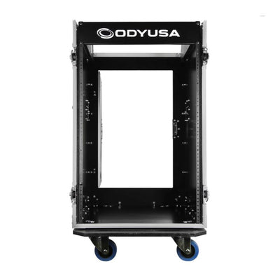 Odyssey FZ1316W 13U Top Slanted 16U Vertical Pro Combo Rack with Casters, Black - VMInnovations
