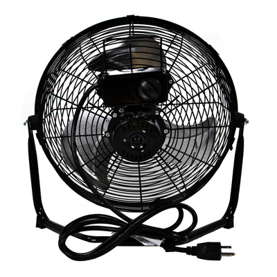 Comfort Zone 12" High Velocity 3 Speed 180 Degree Adjustable Cradle Fan, Black
