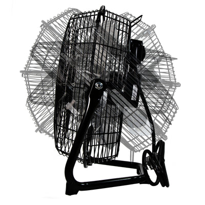 Comfort Zone 12" High Velocity 3 Speed 180 Degree Adjustable Cradle Fan, Black