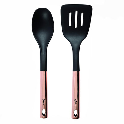 Oster Allsberg Non Stick Aluminum 10 Piece Cookware Set w/ Rose Gold Handles - VMInnovations