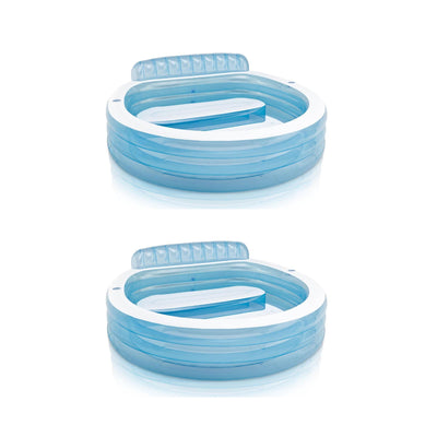 Intex 7.33ft x 30in Swim Center Inflatable Pool with Built In Bench (2 Pack)