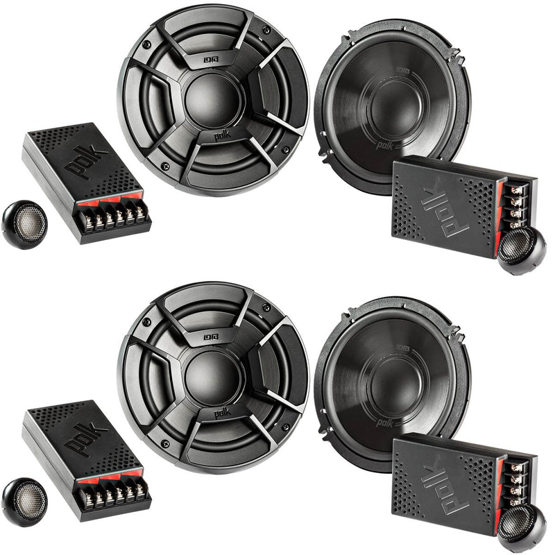 Polk Audio 6.5" 300W 2 Way Car/Marine ATV Stereo Component Speakers (4 Pack)