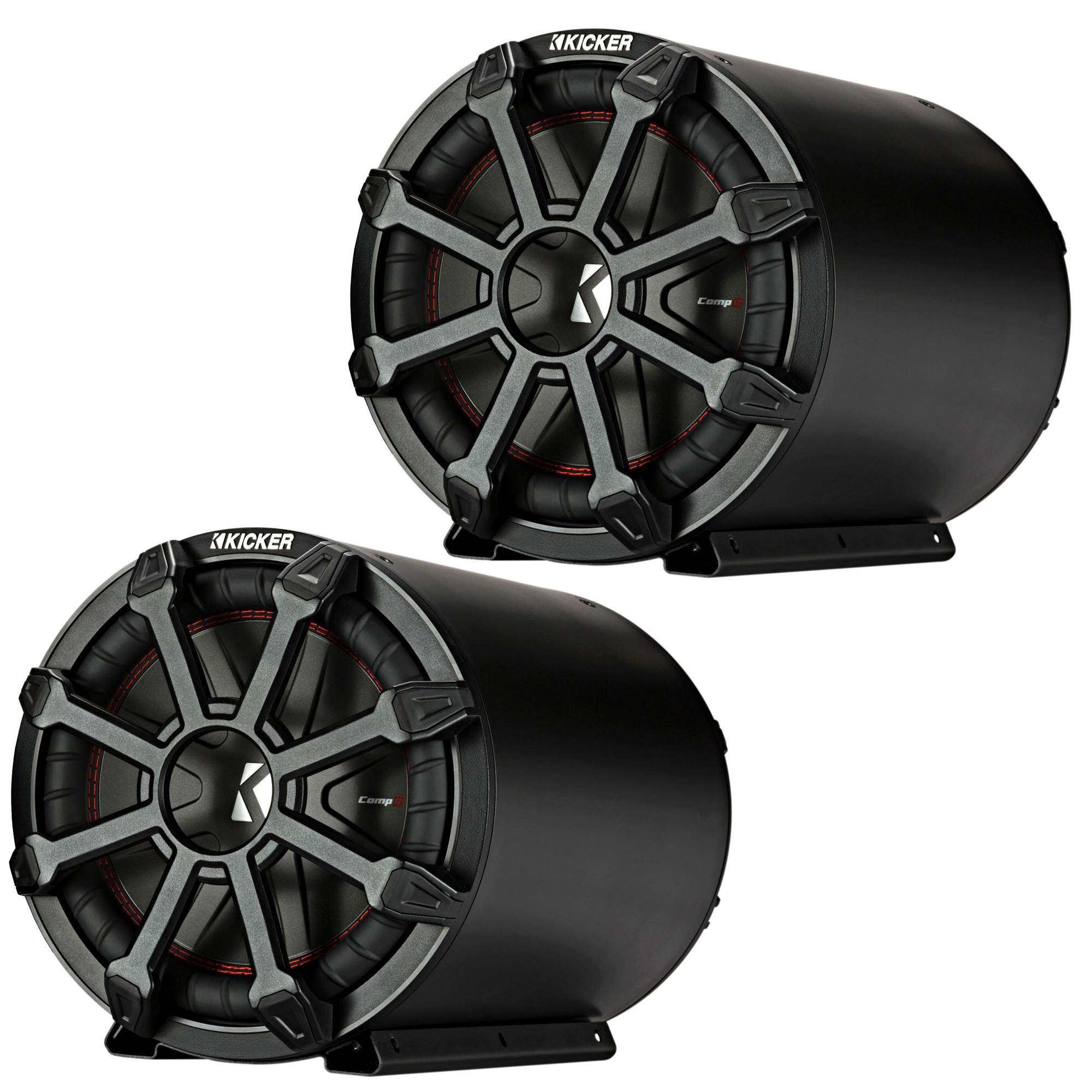 Kicker TB 10 Inch 800W Max 4 Ohm Enclosed Tube Reflex CompR Subwoofer (2 Pack)