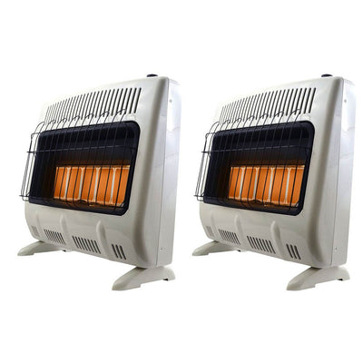 Mr. Heater 30000 BTU Vent Free Radiant Propane Indoor Outdoor Heater (2 Pack)