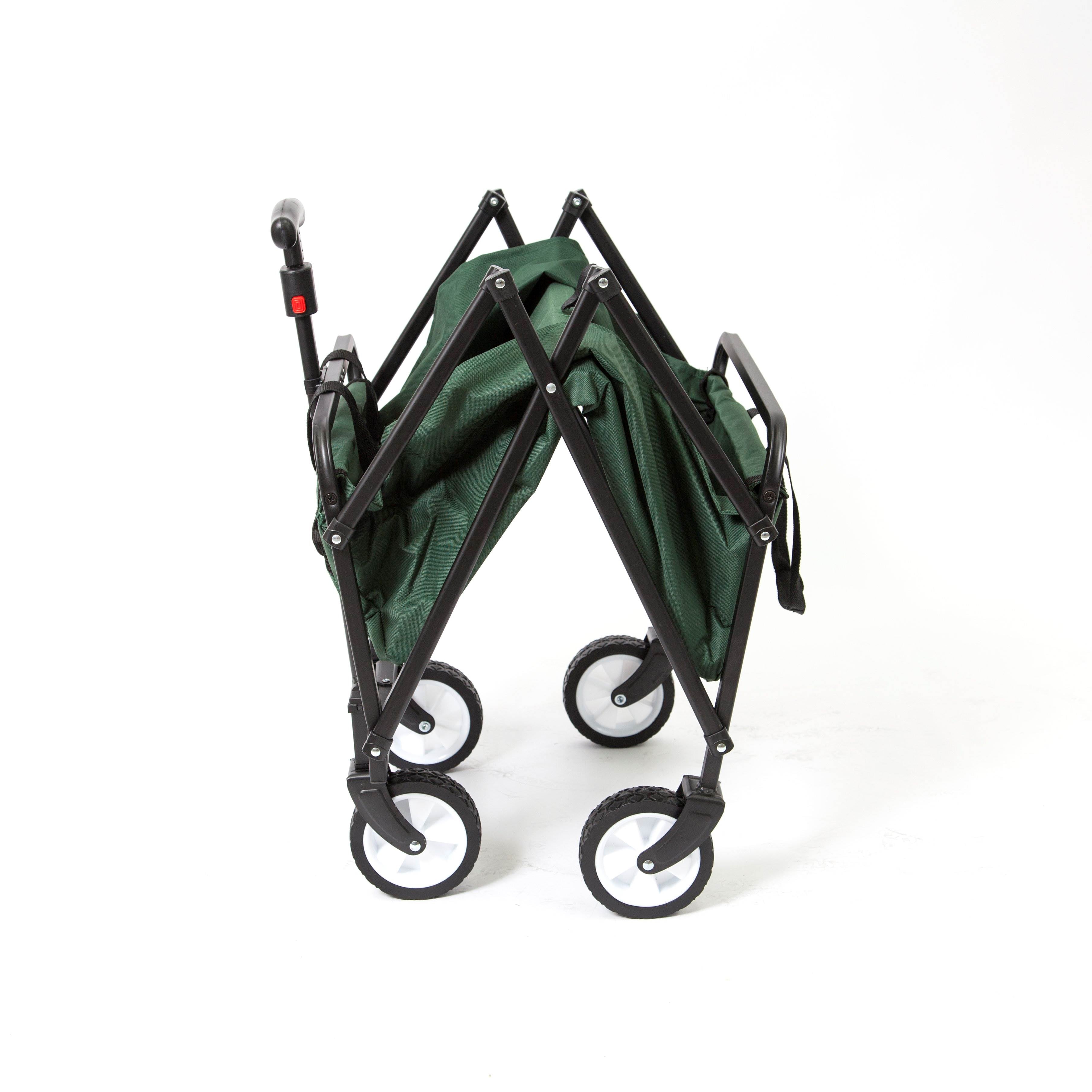 Seina Heavy Duty Compact Folding 150 Pound Capacity Utility Cart, Green (2 Pack) - VMInnovations