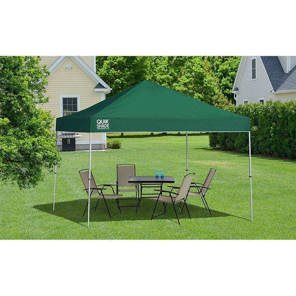Quik Shade Weekender Elite 10 x 10 Foot Straight Leg Pop Up Canopy, Green