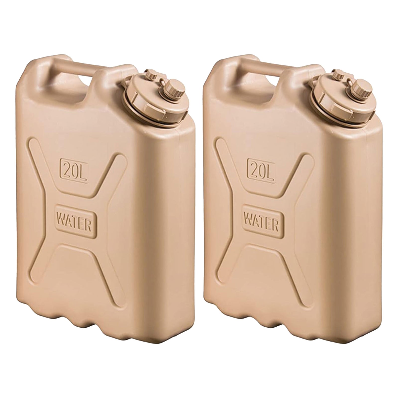 Scepter Lightweight BPA 5 Gallon Portable Water Storage Container, Sand (2 Pack) - VMInnovations