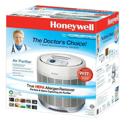 Honeywell True HEPA Germ Fighting Allergen Reducer Air Purifier, White (2 Pack)