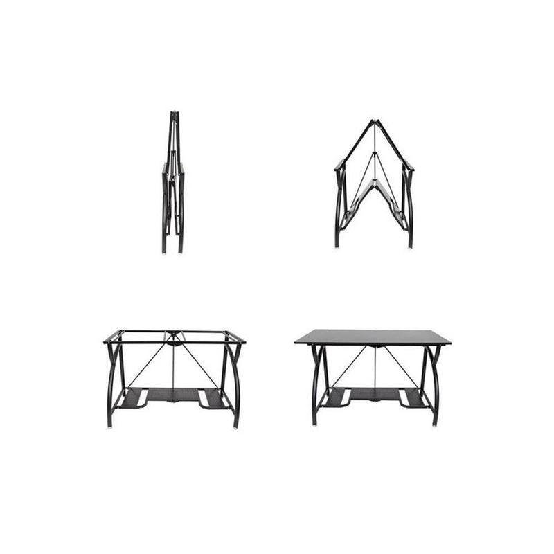 Origami Multi Purpose Folding Office Furniture Table Desk, Black (2 Pack)