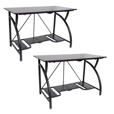 Origami Multi Purpose Folding Office Furniture Table Desk, Black (2 Pack)