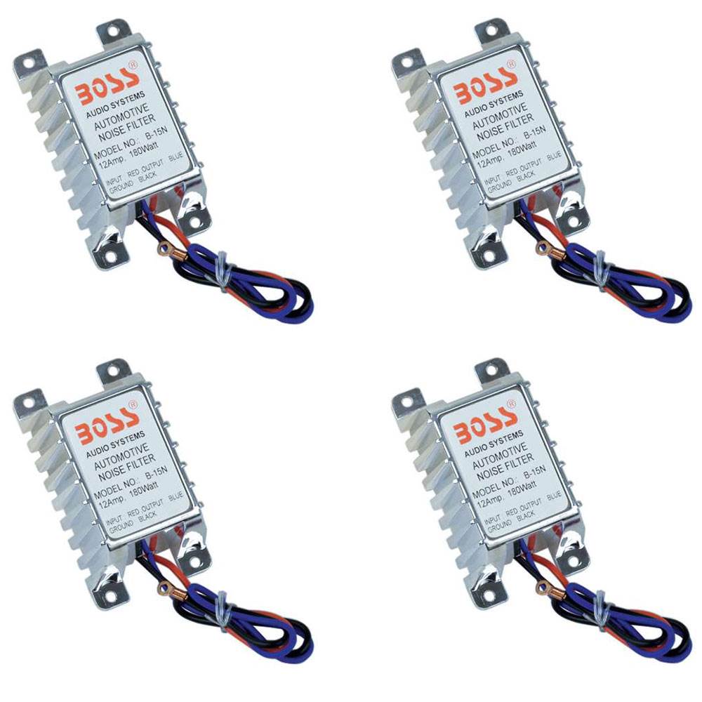 Boss 12 Amp 180W Car Radio/Amplifier Noise Suppressor B15 12V Audio (4 Pack)