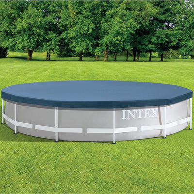 Intex Metal Frame 15' x 48" Outdoor Above Ground Pool Set with Round Pool Cover