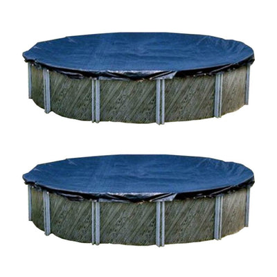 Swimline 30 Foot Heavy Duty Deluxe Round Above Ground Winter Pool Cover (2 Pack)