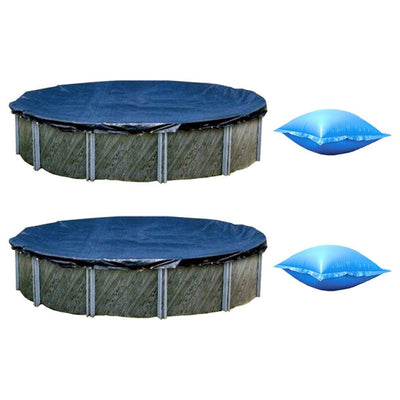 Swimline 18' Round Above Ground Winter Pool Cover (2 Pack) & Air Pillow (2 Pack)