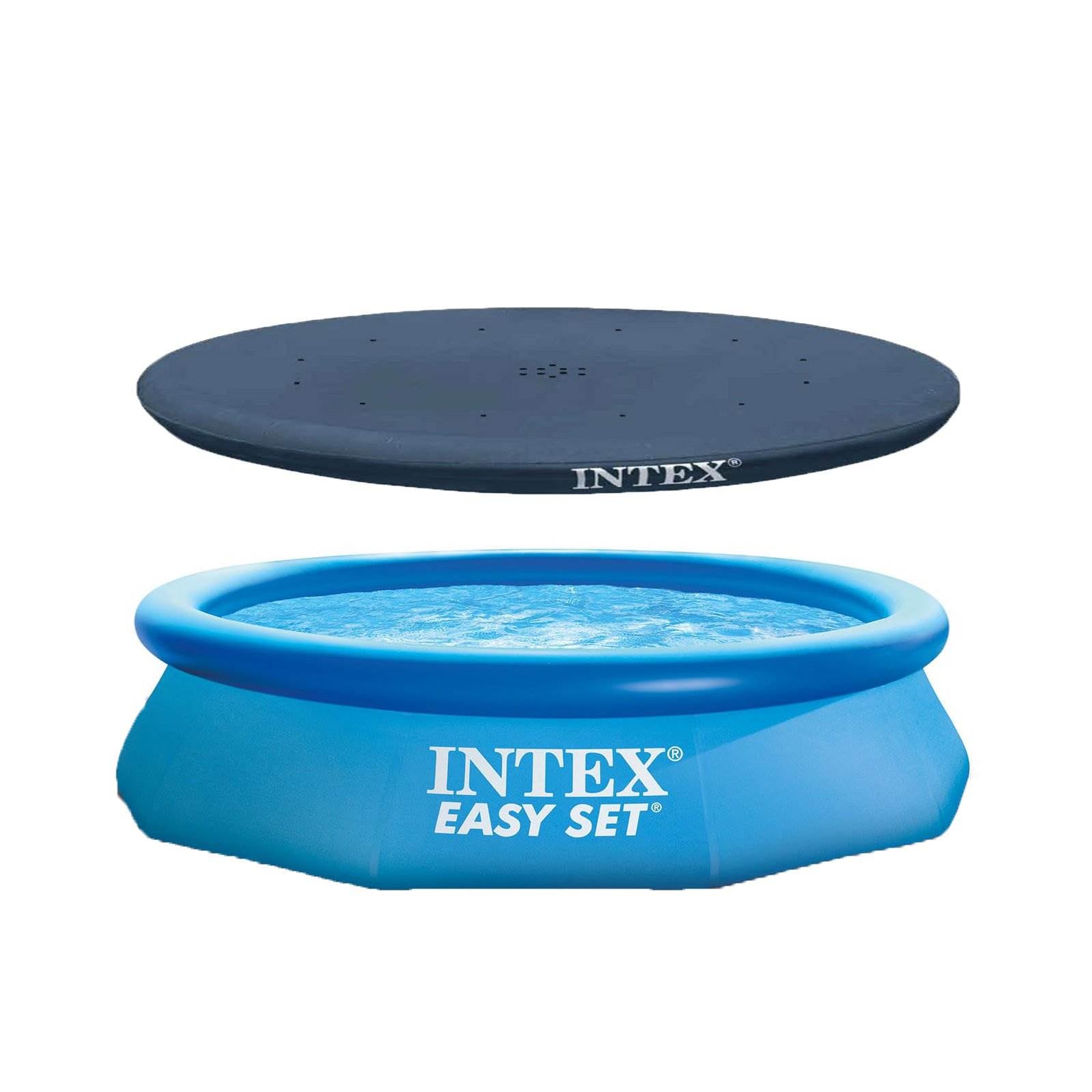 Intex 10' x 30" Easy Set Above Ground Inflatable Pool, Filter, Pump, & Cover