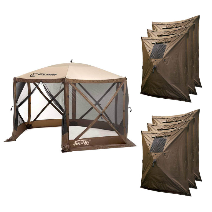 Clam Quick Set Escape Pop Up Camping Outdoor Canopy Gazebo Shelter with 6 Panels