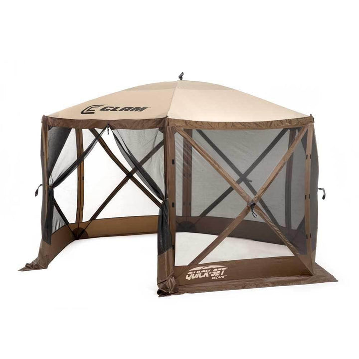 Clam Quick Set Escape Pop Up Camping Outdoor Canopy Gazebo Shelter with 6 Panels