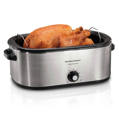 Hamilton Beach 32229R 22 Quart Stainless Steel Electric Roaster Oven, Silver