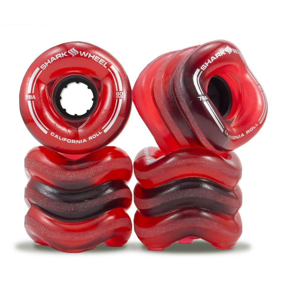 Shark Wheel California Roll 60mm 78A Small Wheels, Transparent Red (Used)