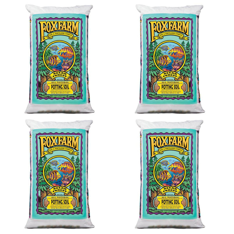 FoxFarm Ocean Forest 6.3-6.8 pH Plant Garden Potting Soil Mix, 40 Pounds(4 Pack)
