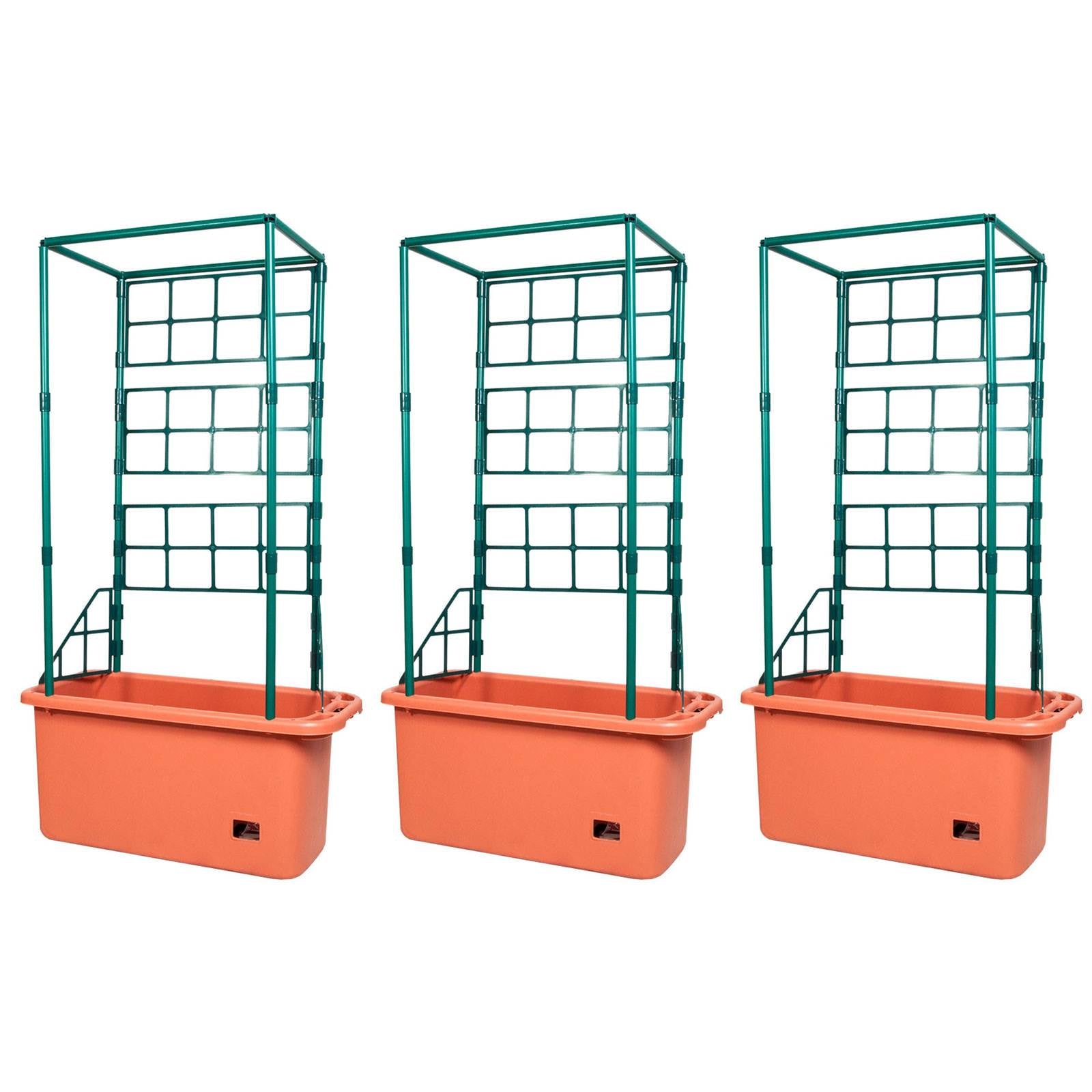 Hydrofarm 10 Gal Tomato Trellis Self Watering Grow System on Wheels (3 Pack) - VMInnovations