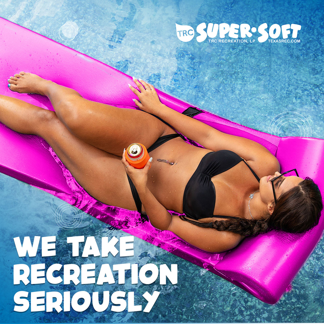 TRC Recreation Sunsation 1.75" Foam Lounger Pool Float, Flamingo Pink (Open Box)