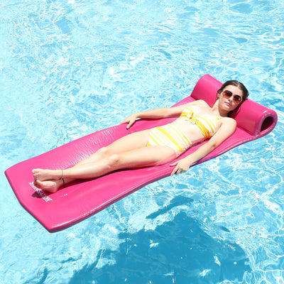 TRC Recreation Sunsation 1.75" Thick Foam Lounger Swimming Pool Float, Blue Wave - VMInnovations