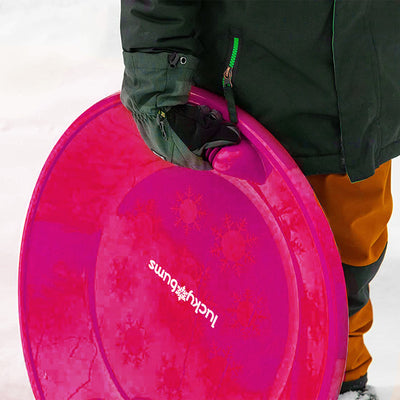 Lucky Bums Circular Saucer Snow Sled for Winter Sledding, 25" Diameter, Pink