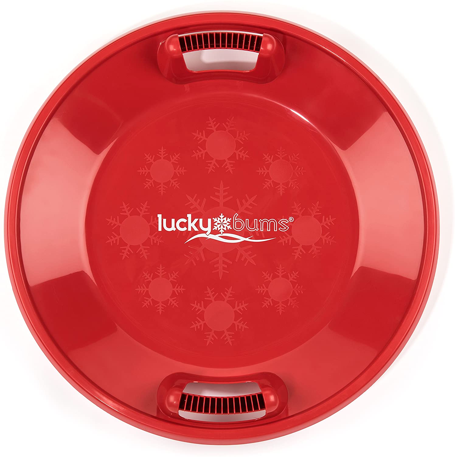 Lucky Bums Circular Saucer Snow Sled for Winter Sledding, 25 Inch Diameter, Red - VMInnovations