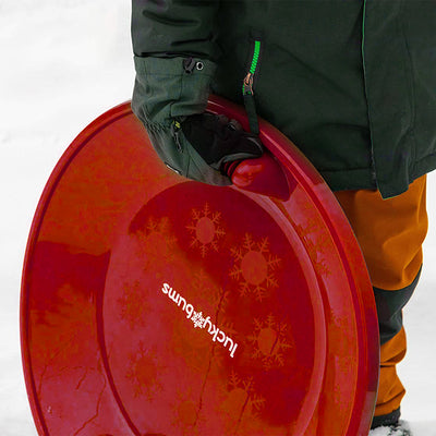 Lucky Bums Circular Saucer Snow Sled for Winter Sledding, 25 Inch Diameter, Red - VMInnovations