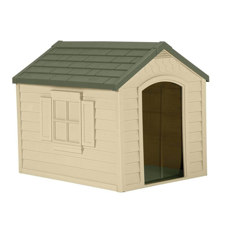 Suncast DH250 Resin Snap Together Dog House with Removable Roof, Brown (2 Pack)