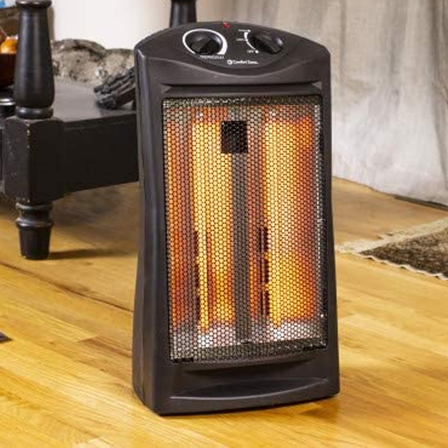 Comfort Zone CZQTV007 1500W Electric Quartz Infrared Radiant Tower Heater, Black
