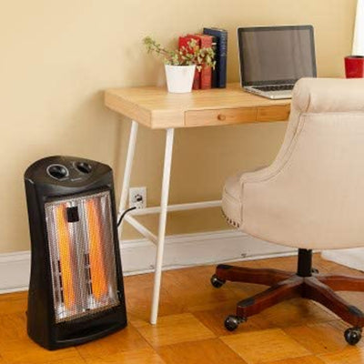 Comfort Zone CZQTV007 1500W Electric Quartz Infrared Radiant Tower Heater, Black