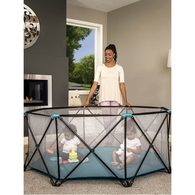 Regalo 8 Panel 62" x 26" My Play Deluxe Portable Mesh Outdoor Foldable Play Yard